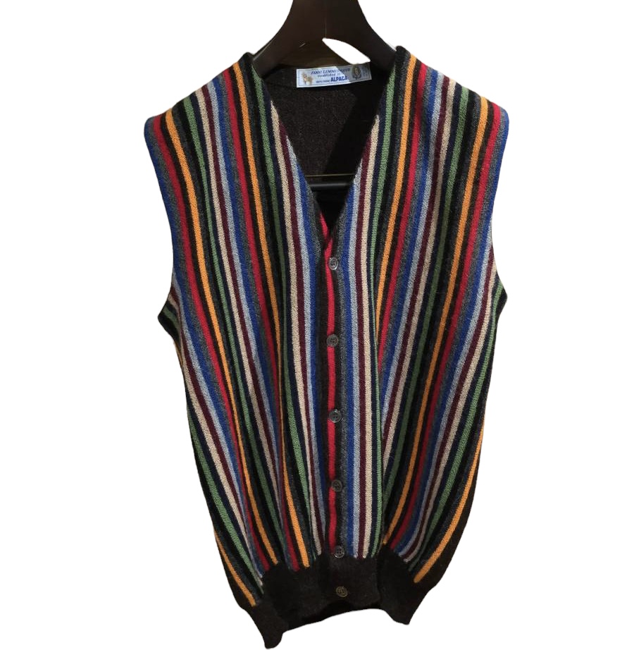 FANNI LEMMERMAYER ALPACA BORDER V-NECK VEST