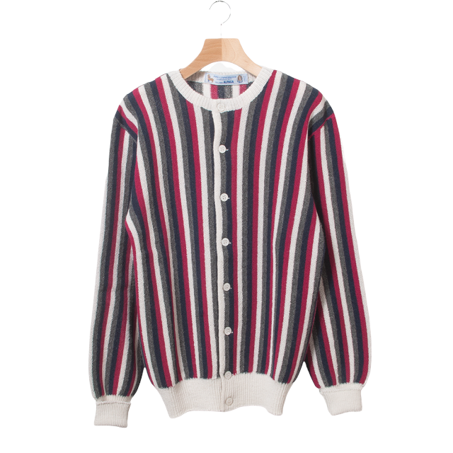 FANNI LEMMERMAYER CREW NECK ALPACA BORDER CARDIGAN