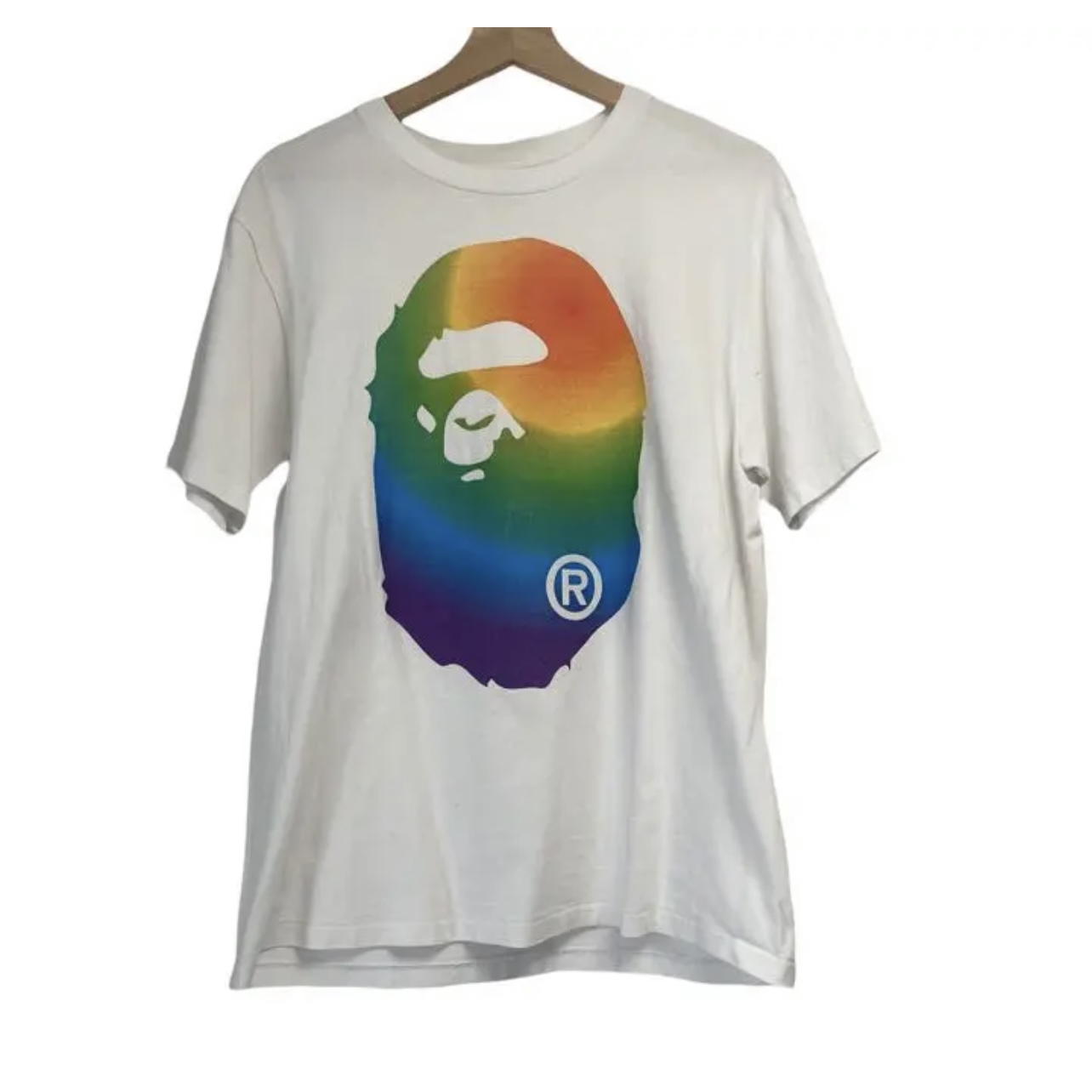 A BATHING APE RAINBOW BIG APE HEAD T-SHIRT