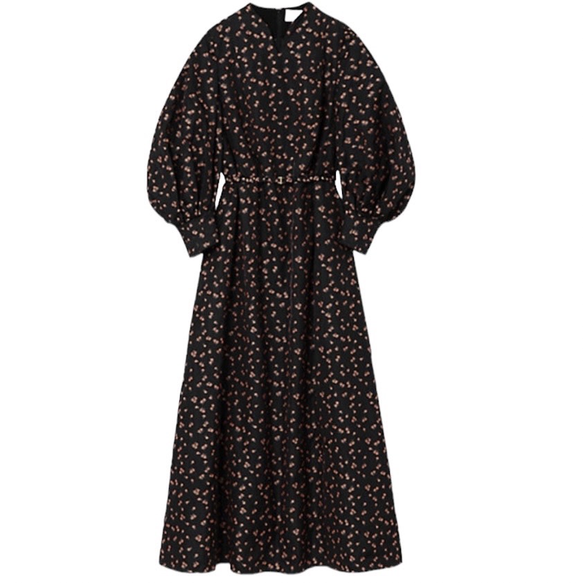 Mame Kurogouchi 21AW Osmanthus Motif Jacquard Dress