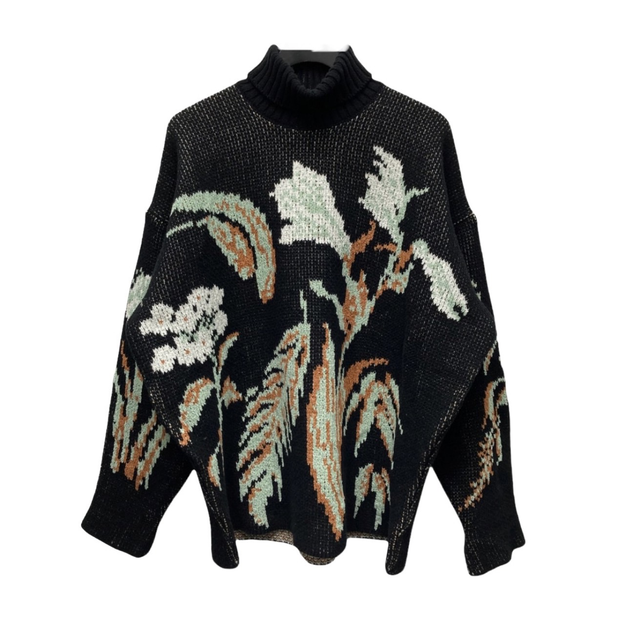 Mame Kurogouchi 18AW Floral Double Jacquard High-Necked Sweater