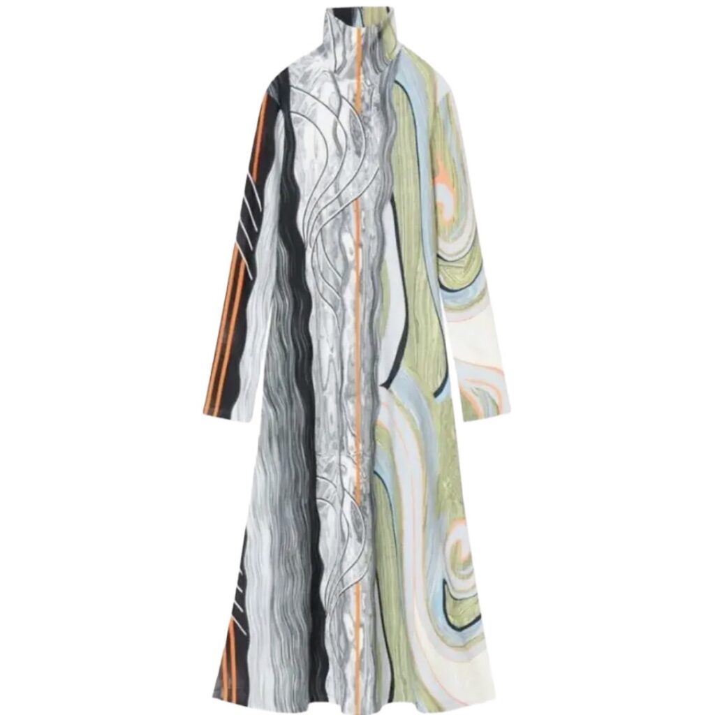 Marble Print Jersey Dress mame 21FW | myglobaltax.com
