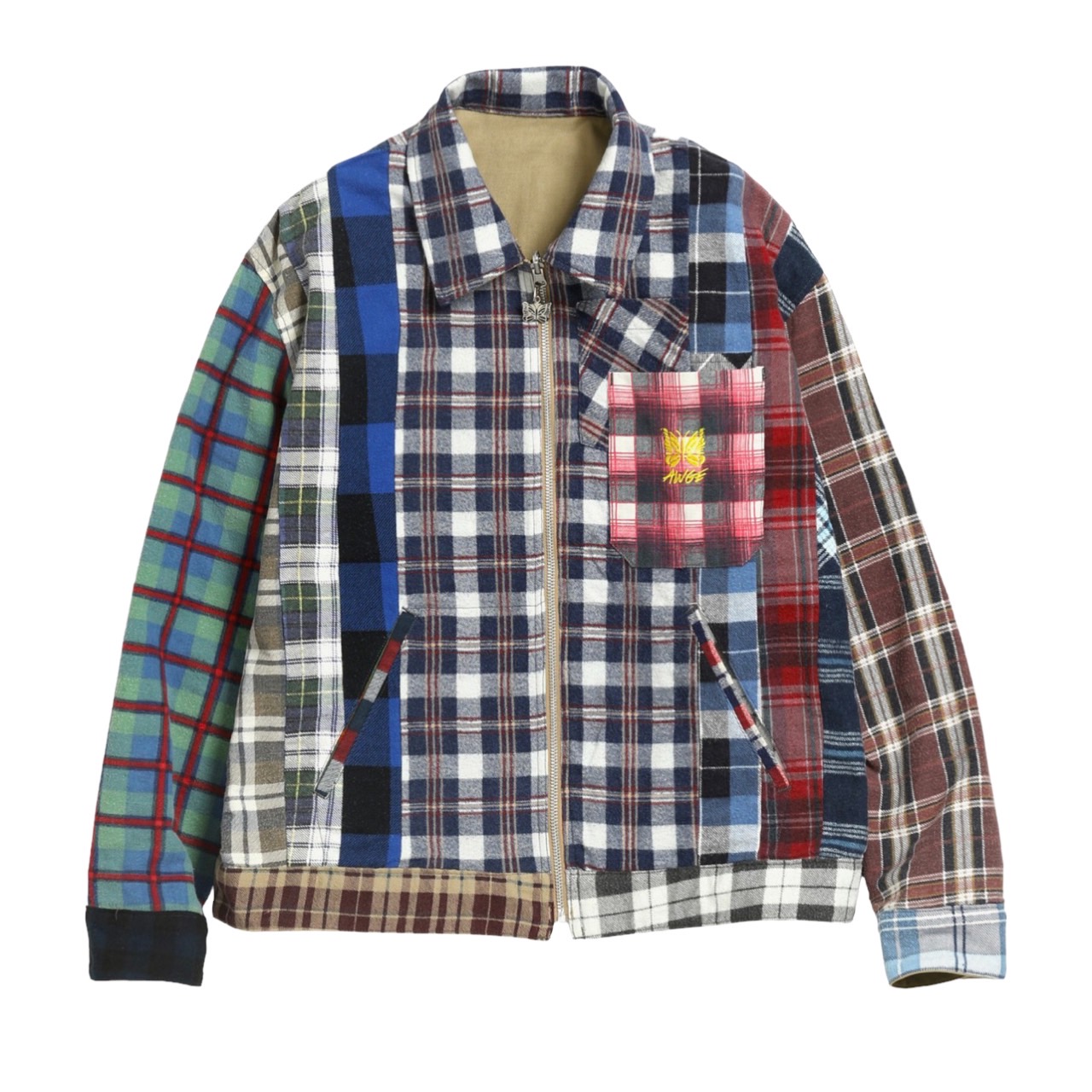 NEEDLES×AWGE Reversible Work Jacket-Pe / C Twill & Flannel Shirt