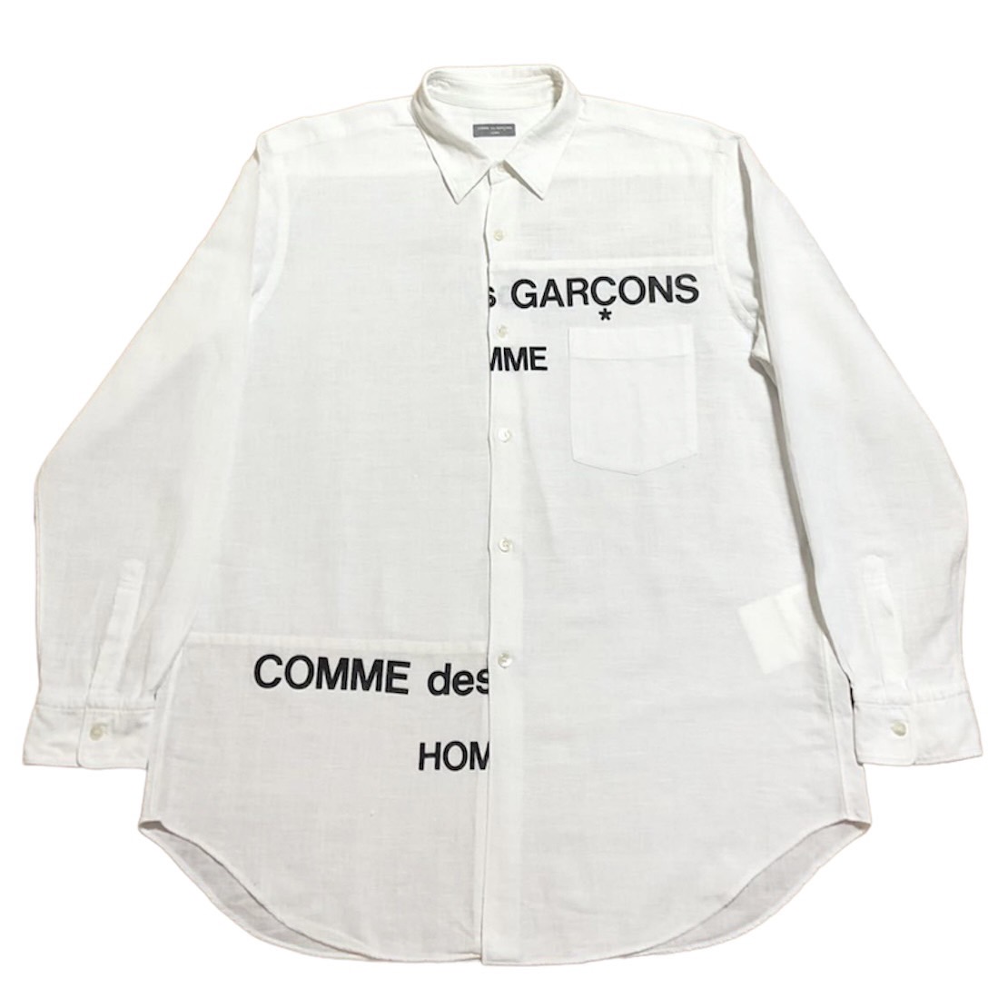 COMME des GARCONS HOMME 02SS SPLIT LOGO SHIRT