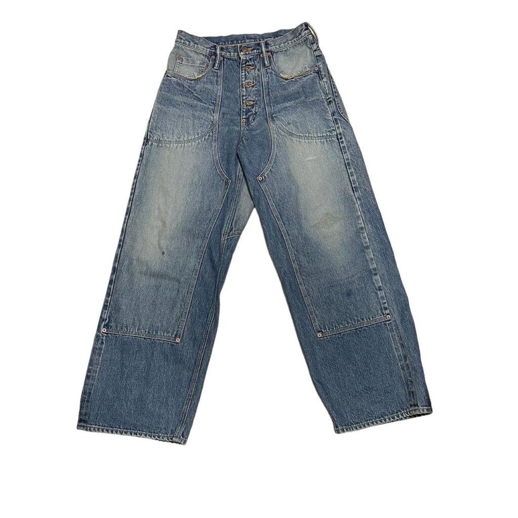 SUGARHILL 22SS FADED DOUBLE KNEE DENIM PANTS PRODUCTED BY UNUSED