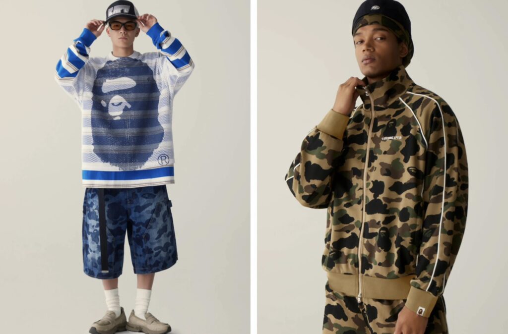 A BATHING APE(ア ベイシング エイプ)のカモフラージュ柄ジャケットやロゴトップスの買取イメージ