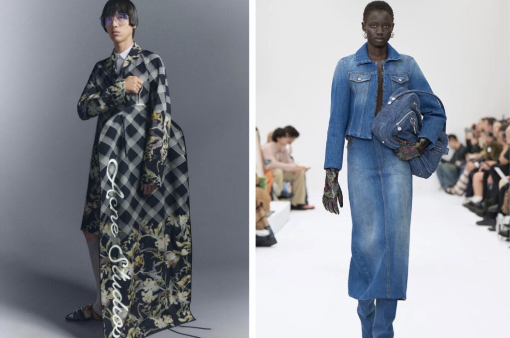 Acne Studios (アクネストゥディオズ)チェック柄コートとデニムセットアップのランウェイルック