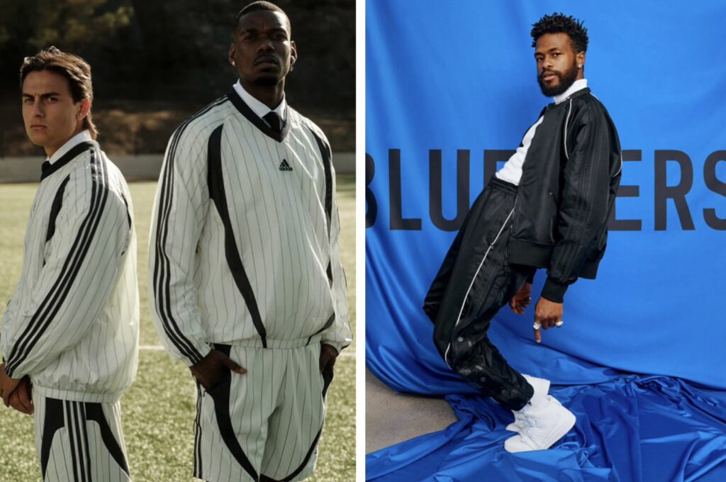 adidas(アディダス)のジャケットやトラックパンツを着用したモデルビジュアル。BETTER CALL BROSKIのadidas買取ページ用イメージ