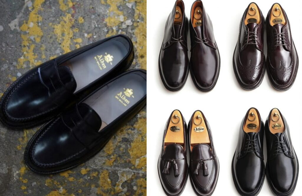 ALDEN(オールデン)のローファー、プレーントゥ、ウイングチップ、タッセルローファーなどを並べた高価買取イメージ画像