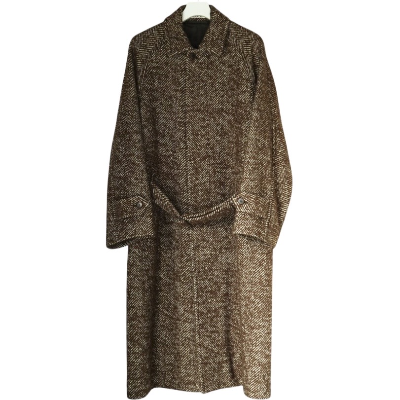 AURALEE オーラリー22AW WOOL ALPACA HERRINGBONE TWEED SOUTIEN COLLAR COAT ヘリンボーンツイードコート