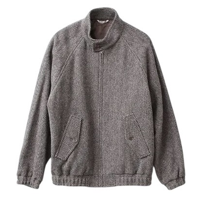 AURALEE オーラリー 24AW LAMA SHETLAND WOOL TWEED ZIP BLOUSON ツイードジップアップブルゾン