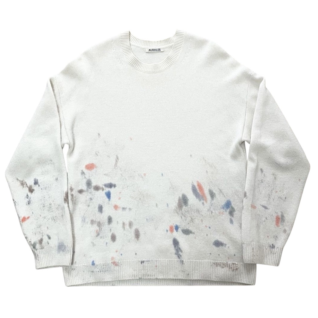 AURALEE BABY CASHMERE HAND PAINTED KNIT