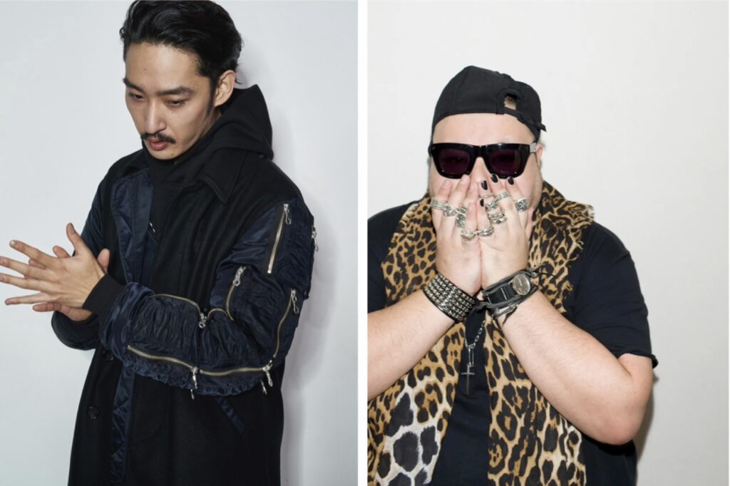 PHENOMENON(フェノメノン)のアーカイブスタイルを象徴するスナップ写真。レオパードやジップディテールを用いたブランドらしいコーディネート。