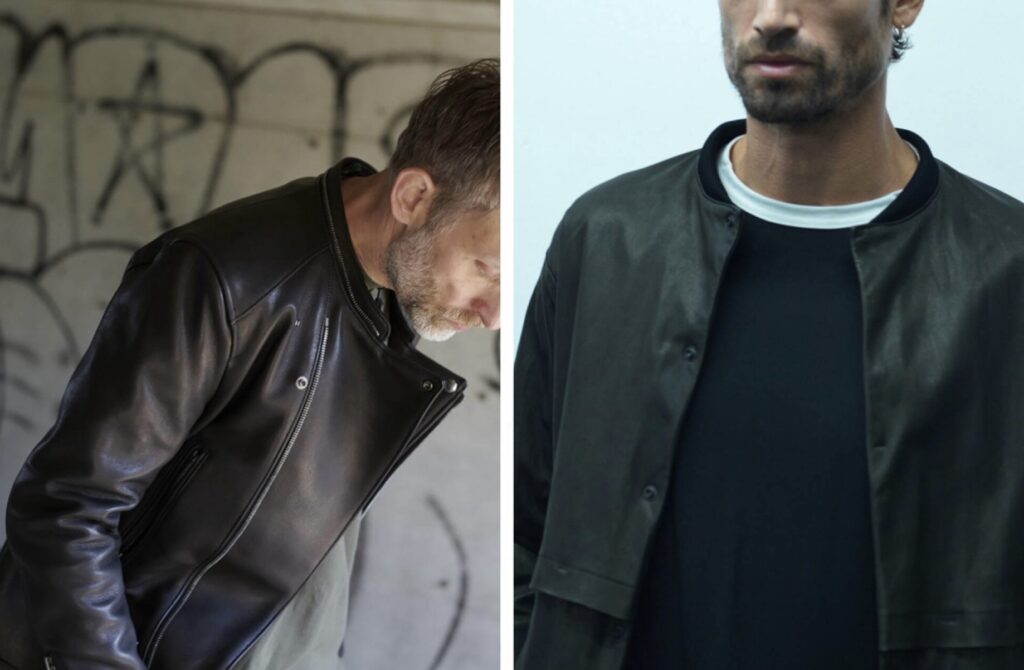 RIPVANWINKLE(リップヴァンウィンクル)高価買取向けイメージ|レザージャケットとブルゾンを着用した男性モデル