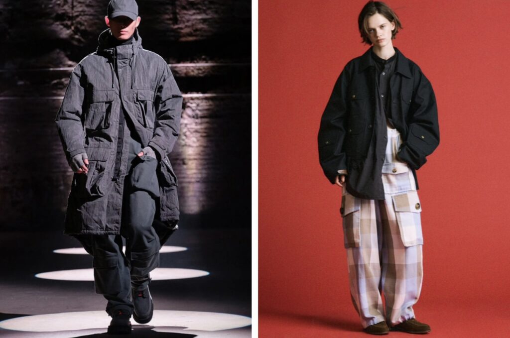 WOOLRICH(ウールリッチ)のアウターやチェックパンツを着用したルックを背景に、高価買取ならBETTER CALL BROSKIと訴求するブログ用アイキャッチ画像。