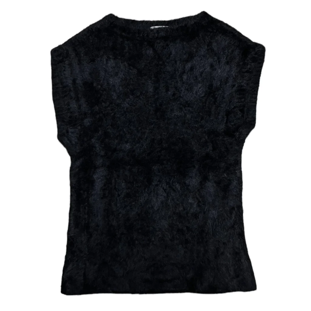 BLAMINK ブラミンクカシミアファー　ベスト ニット　ネイビー BLAMINK カシミヤファーニットベスト - 古着宅配買取 BETTER