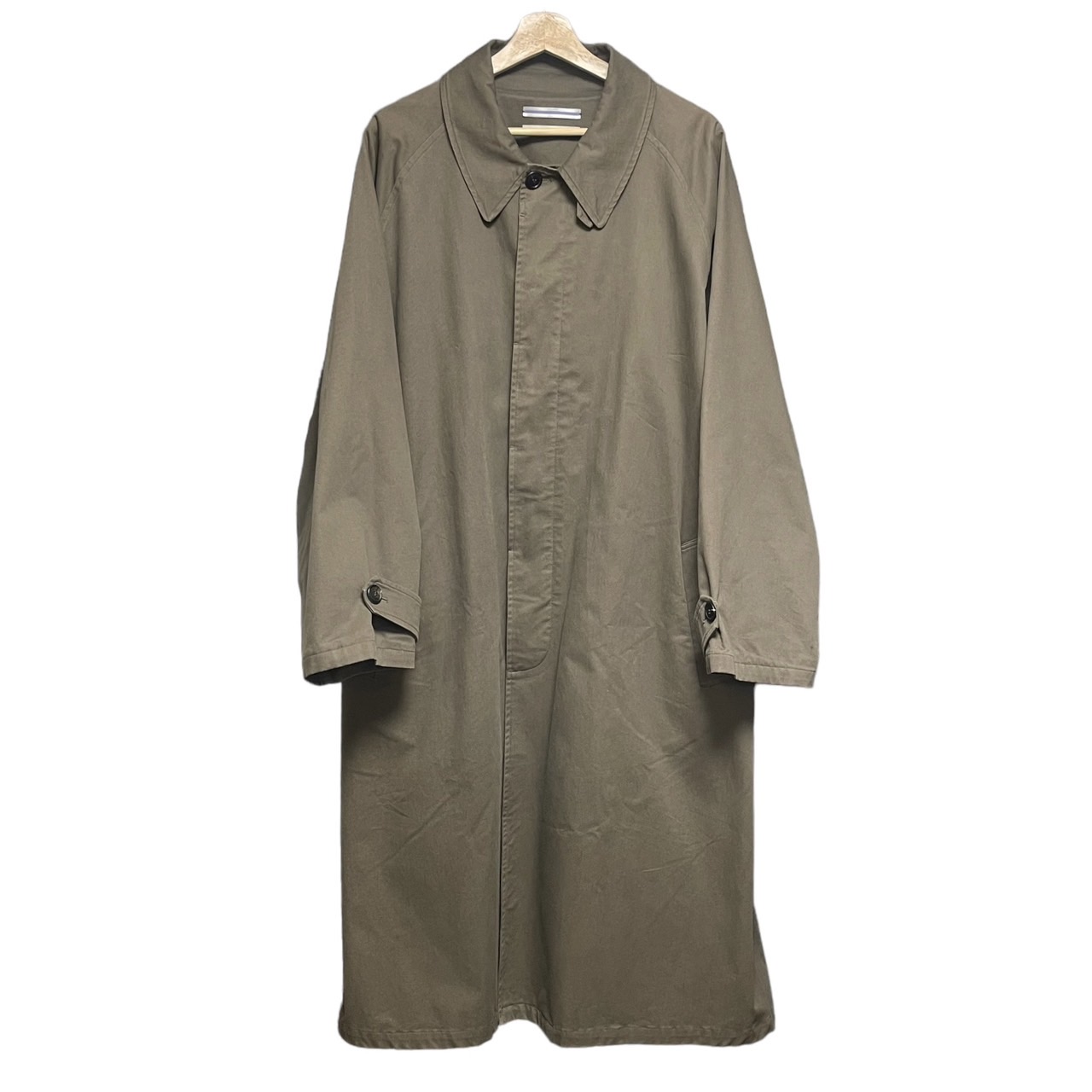 Cristaseya cotton oversized trench with leather patch - 古着宅配 