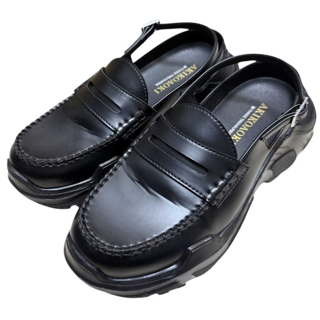 AKIKOAOKI THREE TREASURES アキコアオキ スリートレジャーズ demi フェイクレザーローファーフェイスストラップスニーカーソールサンダル AAI036FW23 14194