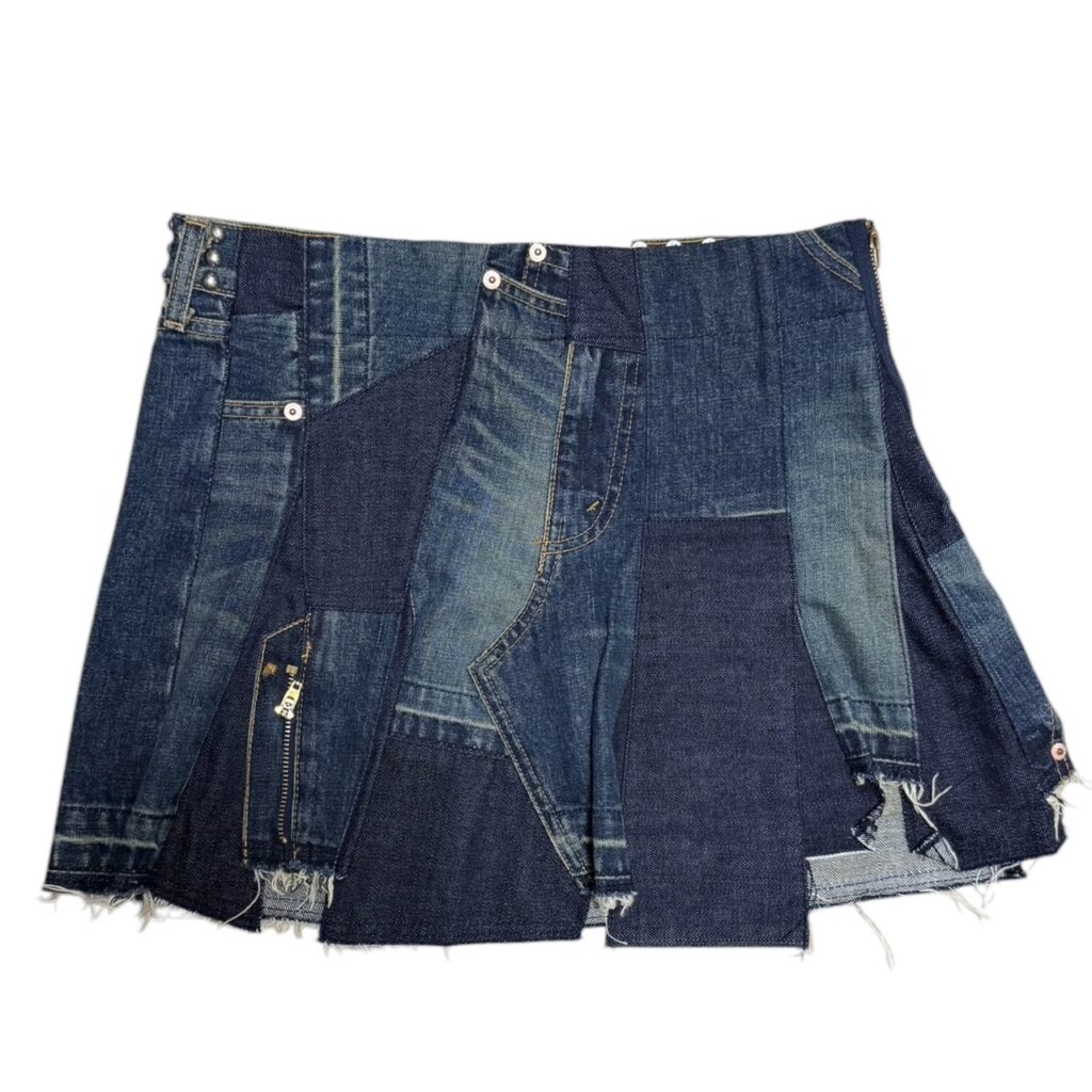 JUNYA WATANABE ジュンヤワタナベ 06AW スタッズデザイン再構築デニムミニスカート JR-S095 14214