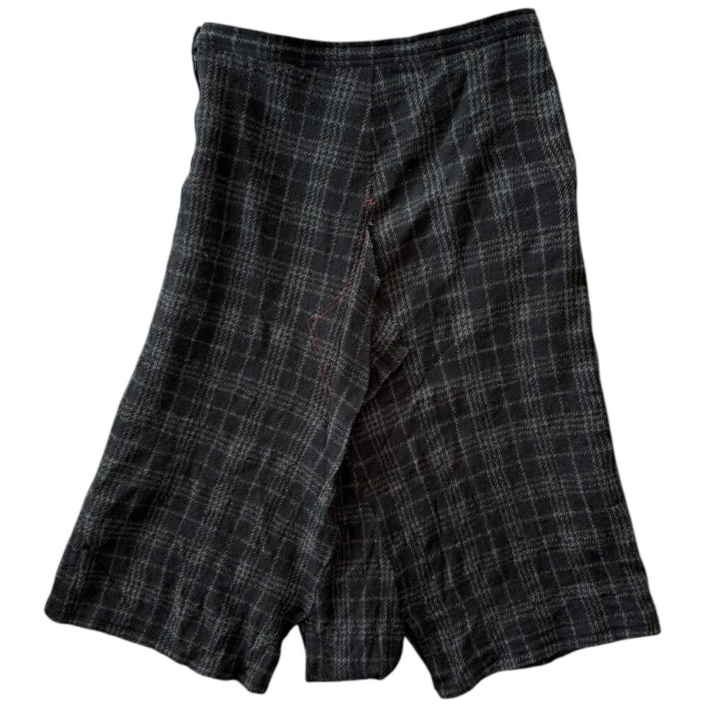Y's ワイズ 24AW W/ CHECK RED STITCH GUSSET PANTS レッドステッチウールチェックガゼットドローストリングパンツ YO-P20-112 14230