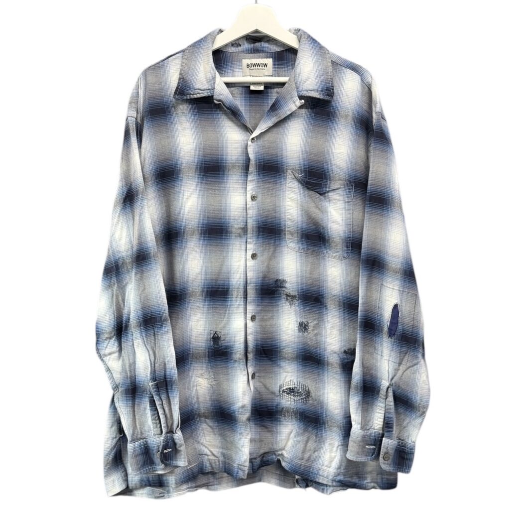 BOWWOW バウワウ 24AW RAYON CHECK SHIRTS REPAIRED オンブレチェックリペアシャツ 14225