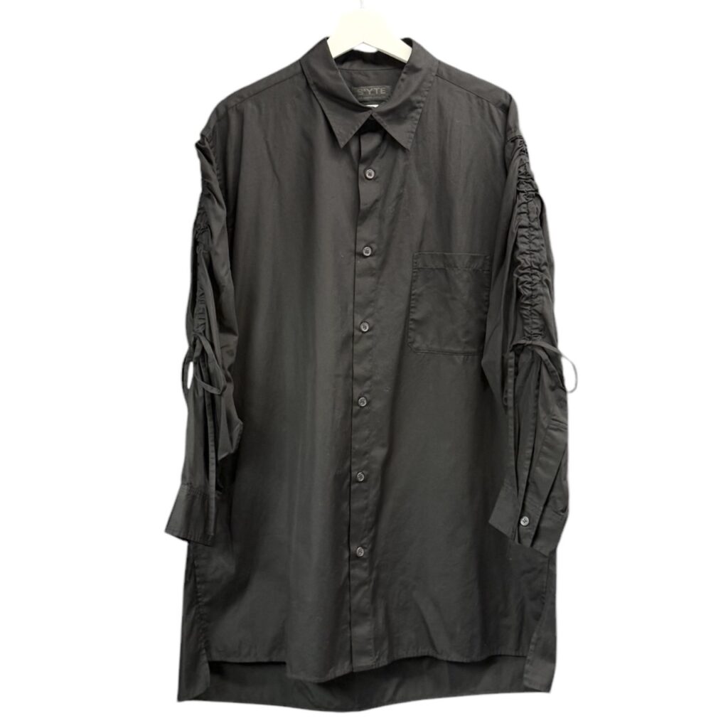 S'YTE by yohji yamamoto サイト ヨウジヤマモト COTTON BROAD CLOTH OVERSIZED SHIRT WITH GATHERED STRINGS ギャザーストリングオーバーサイズシャツ UY-B03-080 14241