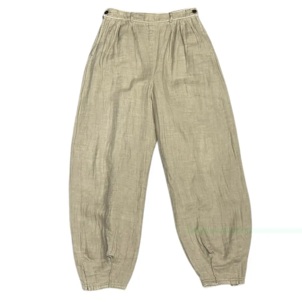 NICENESS / ナイスネス | 2020SS | 接結リネン ガーゼー スポーツ スラックス | M | ブラック | メンズ NICENESS ナイスネス 20SS WATER 接結リネンスポーツスラックスパンツ