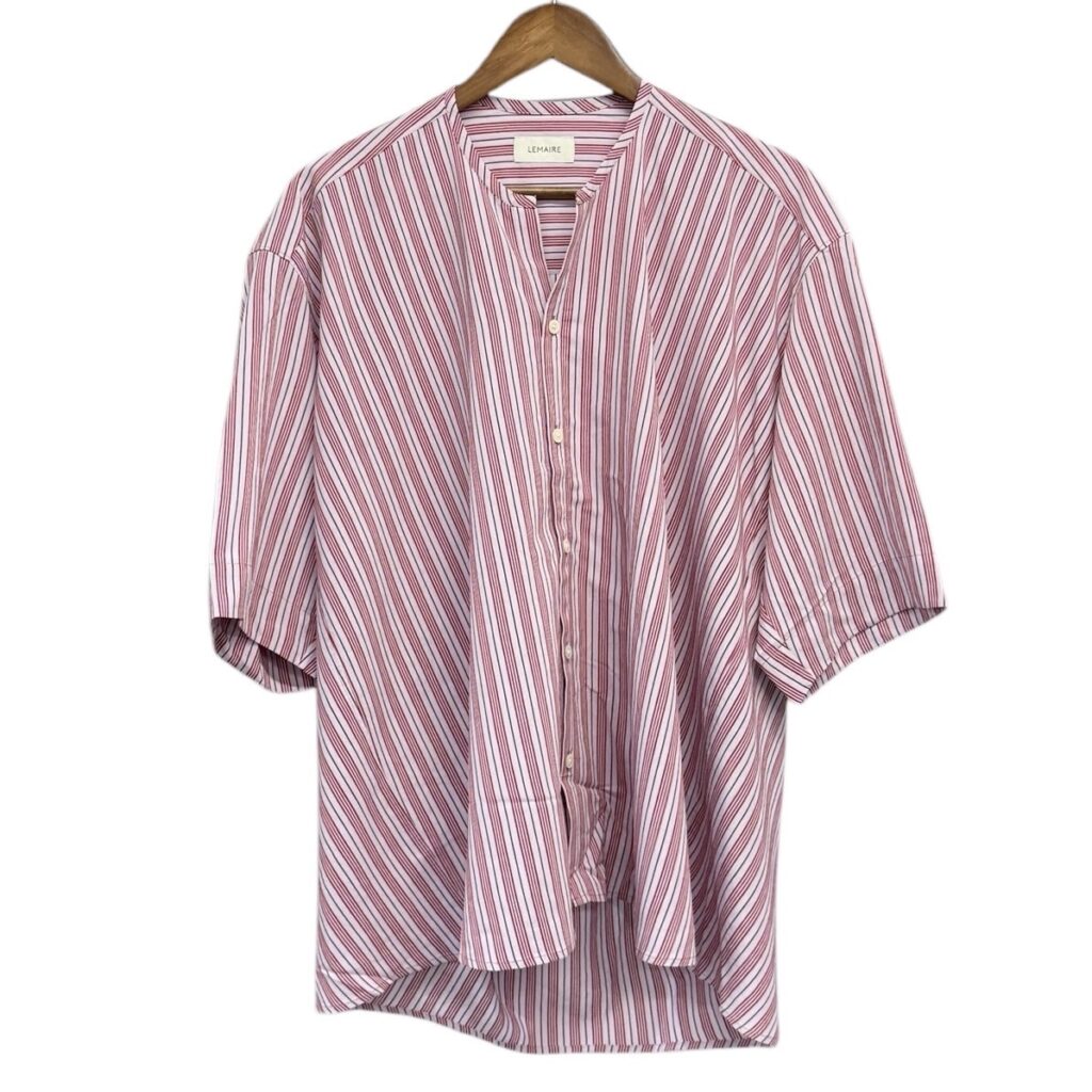 LEMAIRE ルメール TILTED SHORT SLEEVE SHIRT ストライプオーバーサイズ半袖シャツ SH1005 LF1062