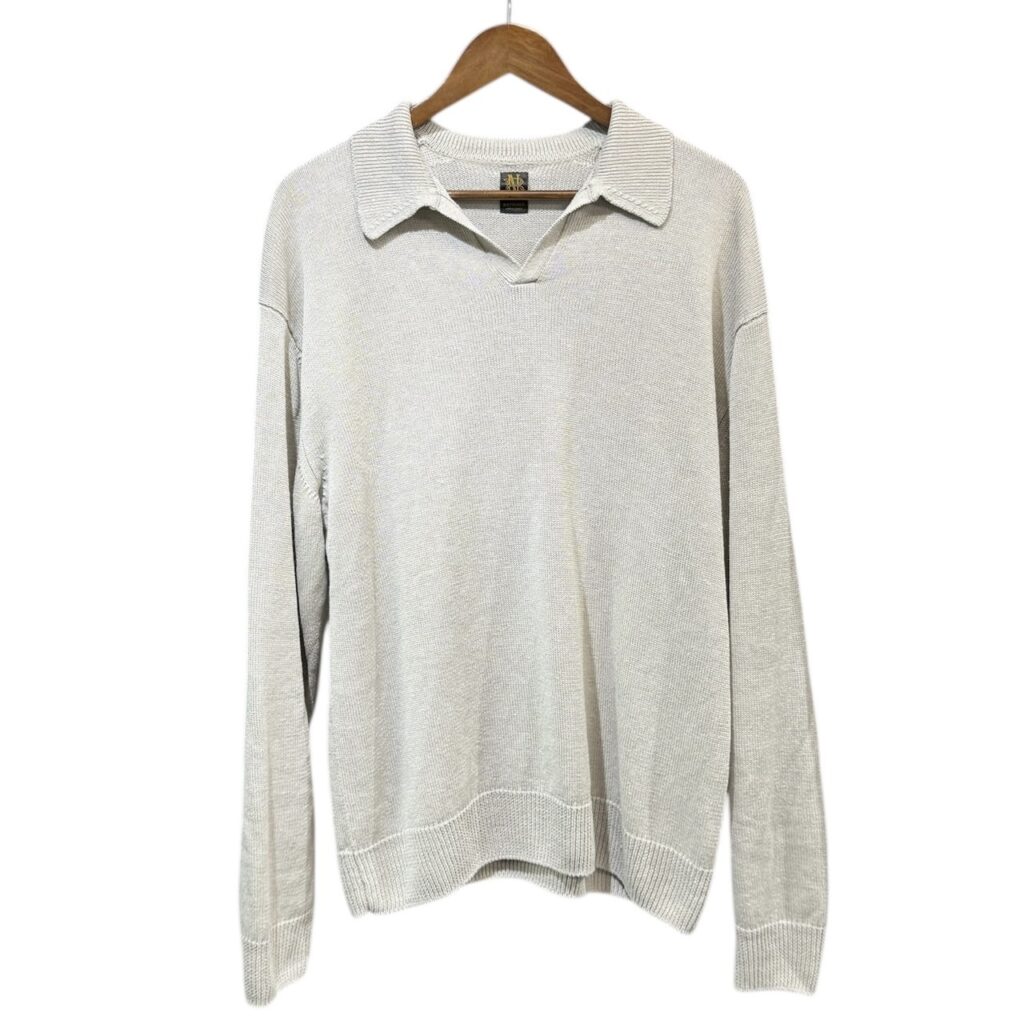 BATONER×ADAM ET ROPE バトナー アダムエロペ 24SS WASHED HIGH COUNT LINEN POLO SKIPPER リネンポロスキッパーニットカットソー BN-24SM-067