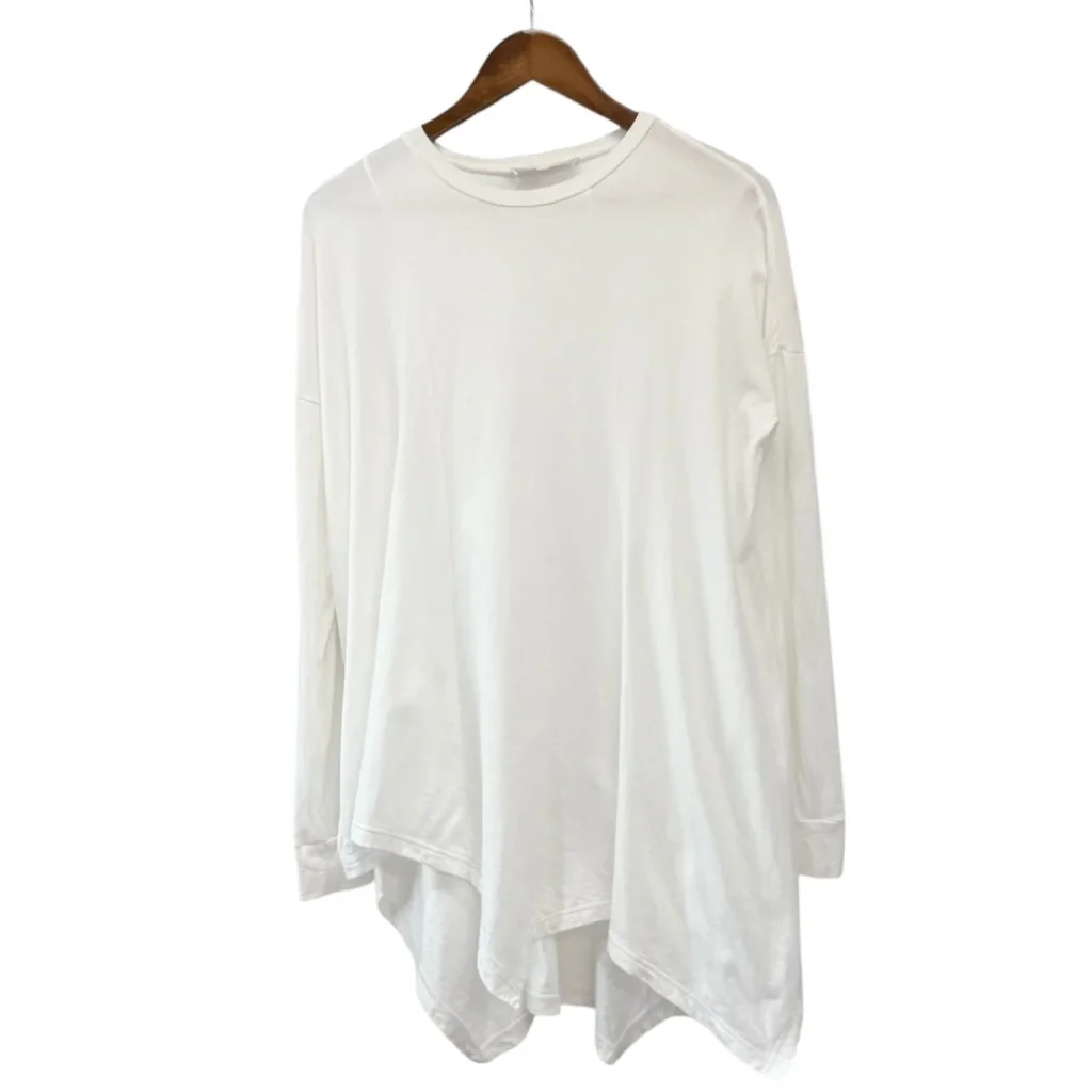 ENFOLD エンフォルド 20AW スビン天竺サイドドレープ長袖Tシャツ 300DA280-2420 38 ホワイト