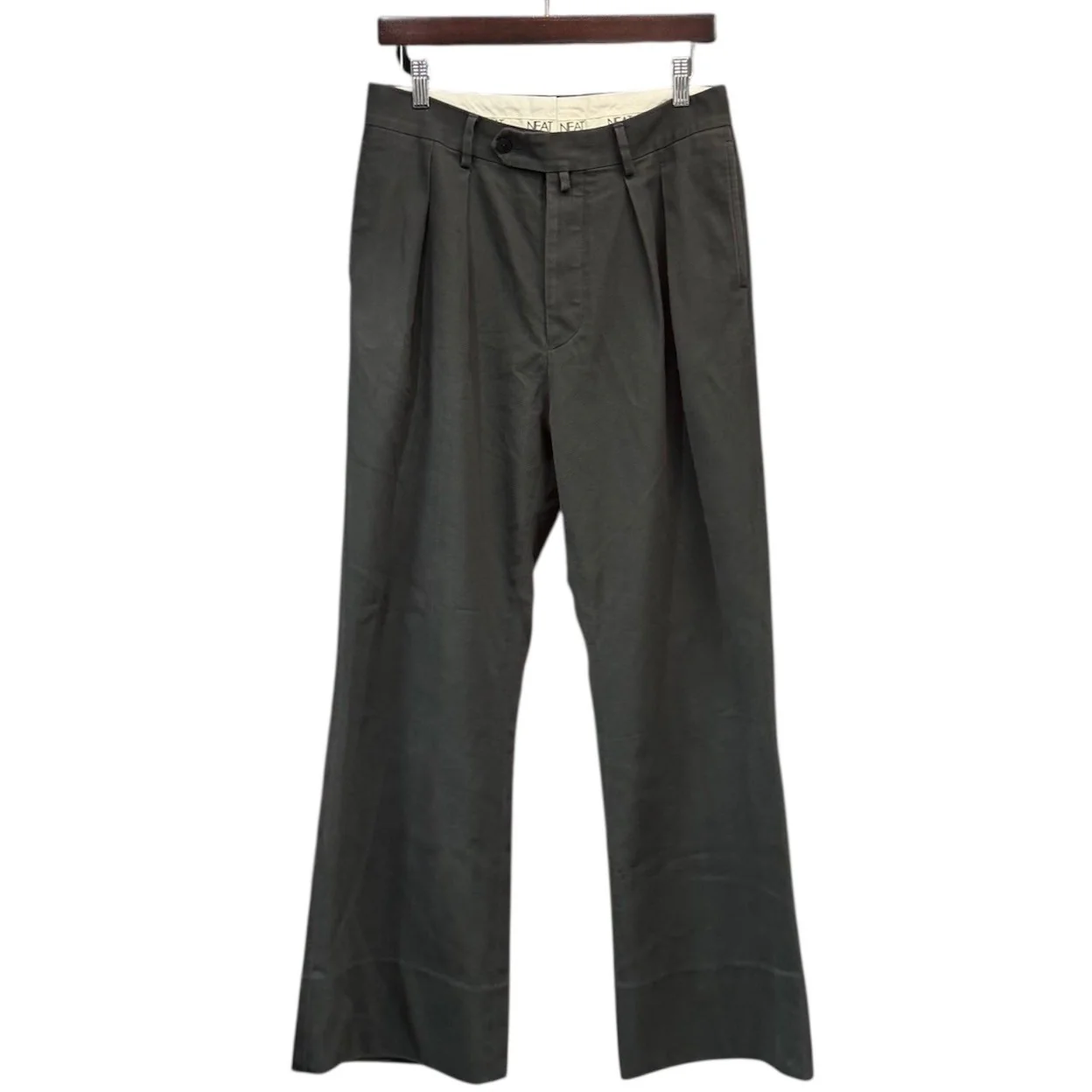 パンツ neat 46 NEAT ニート コットンフレアパンツ 46 チャコールグレー 買取