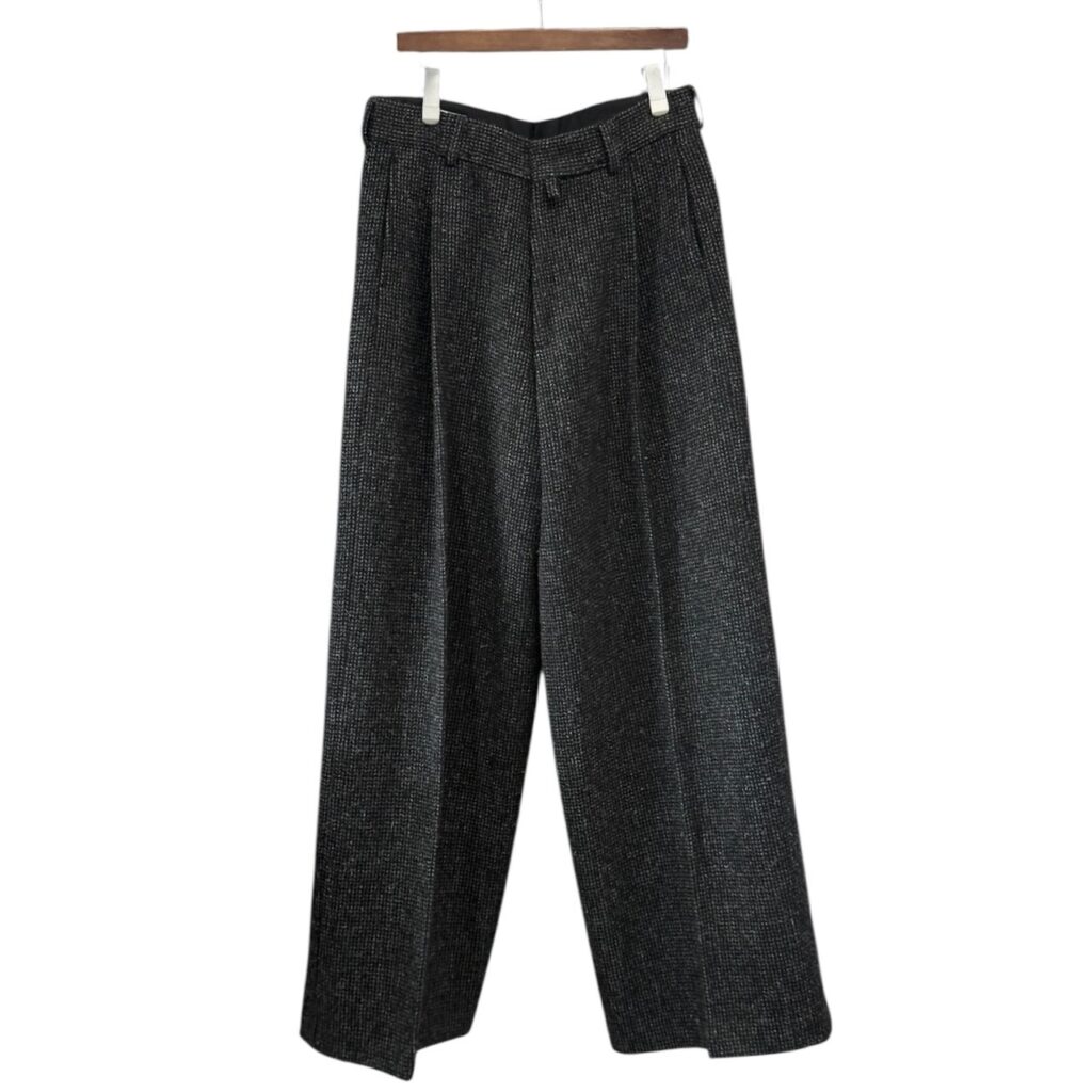 DRIES VAN NOTEN ドリスヴァンノッテン 24AW PIERS ウールツイードワイドタックパンツ 48 ブラック 買取実績