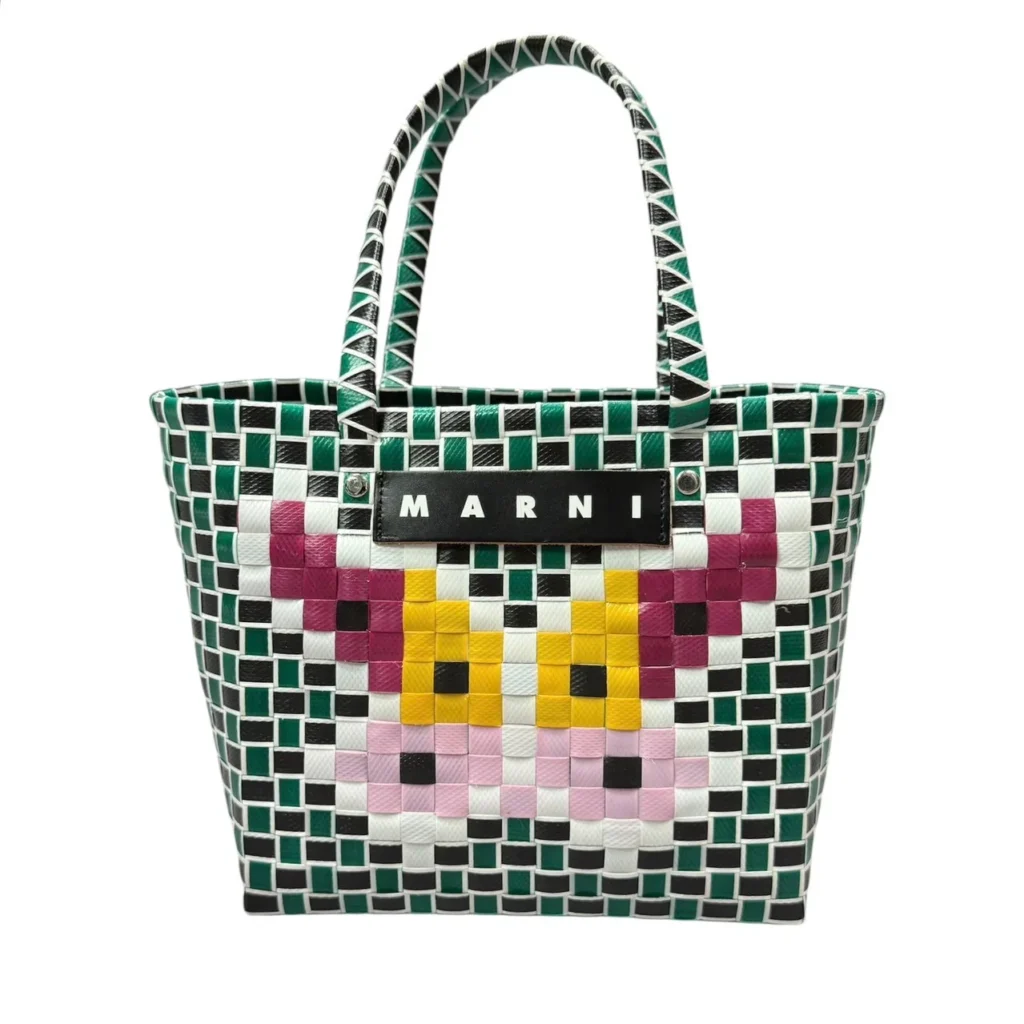 MARNI マルニ 22SS バタフライシェイプフラワーバスケットバッグ グリーン