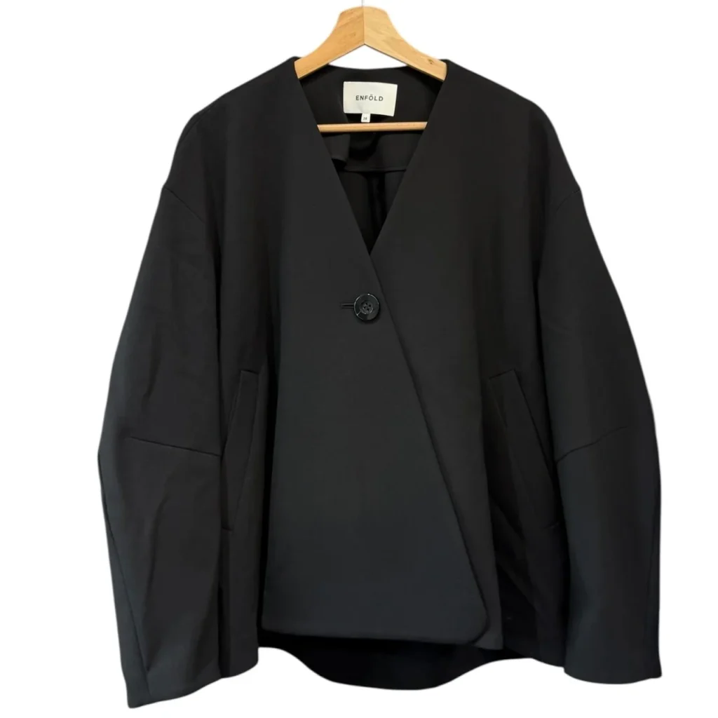ENFOLD エンフォルド 23SS VASE JACKET ノーカラージャケット 300GS930-0330 38 ブラック 