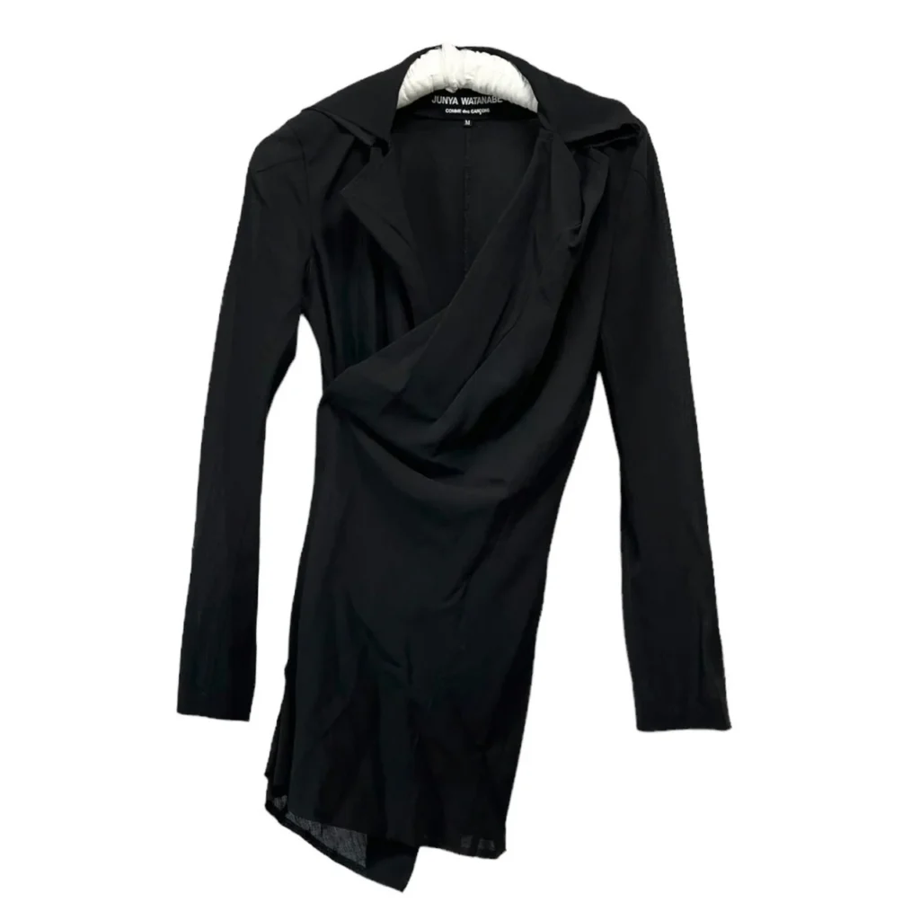 JUNYA WATANABE ジュンヤワタナベ 04SS ウールポリエステルカットオフデザインジャケット JM-J017 M ブラック