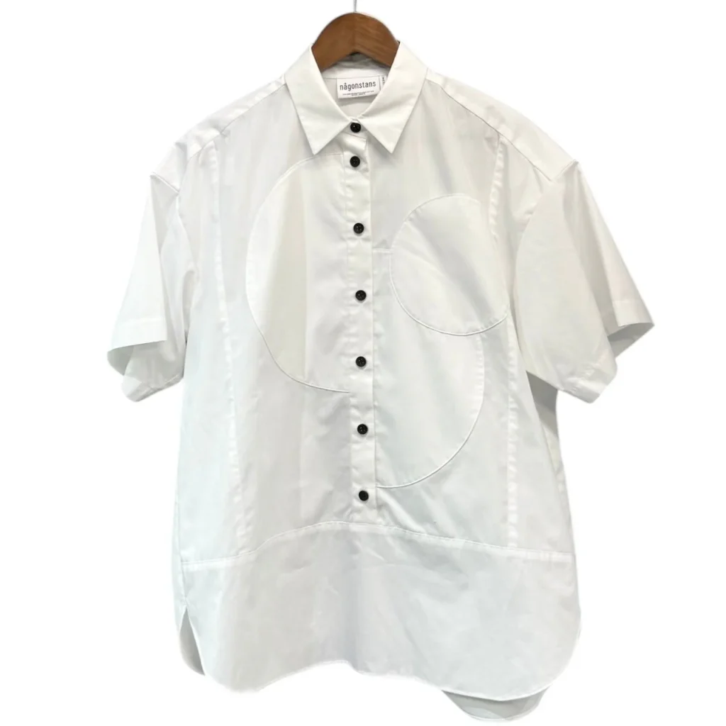 nagonstans ナゴンスタンス 25SS dot-motif shirt ドットモチーフシャツ 470IA530-0641 M ホワイト