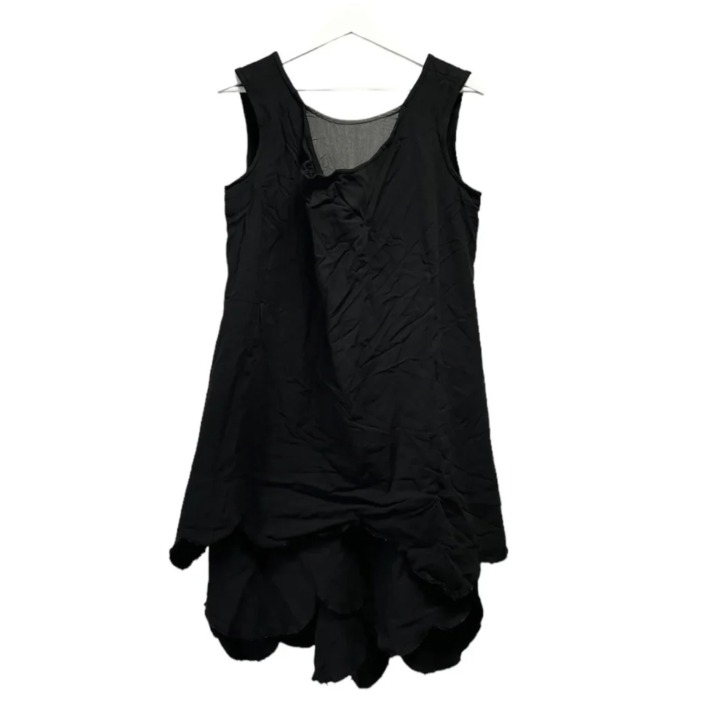 robe de chambre COMME des GARCONS ローブドシャンブルコムデギャルソン ポリエステル縮絨加工レイヤードワンピース AD2003 ブラック