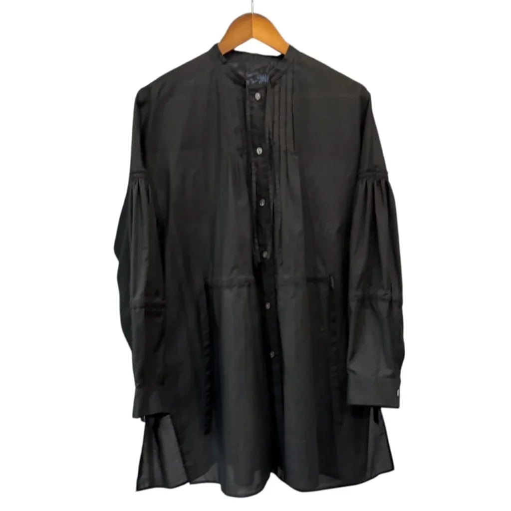 ENFOLD エンフォルド 22AW COローンChina BLOUSE プルオーバーシャツ 300FA230-1170 38 ブラック