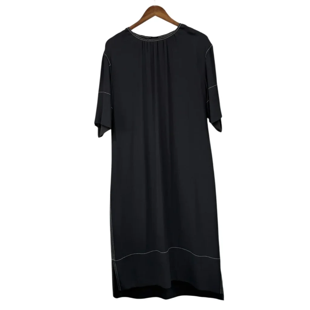 MARNI マルニ 20SS ホワイトステッチレーヨンロングワンピース ABMA0441O1 40 ネイビー