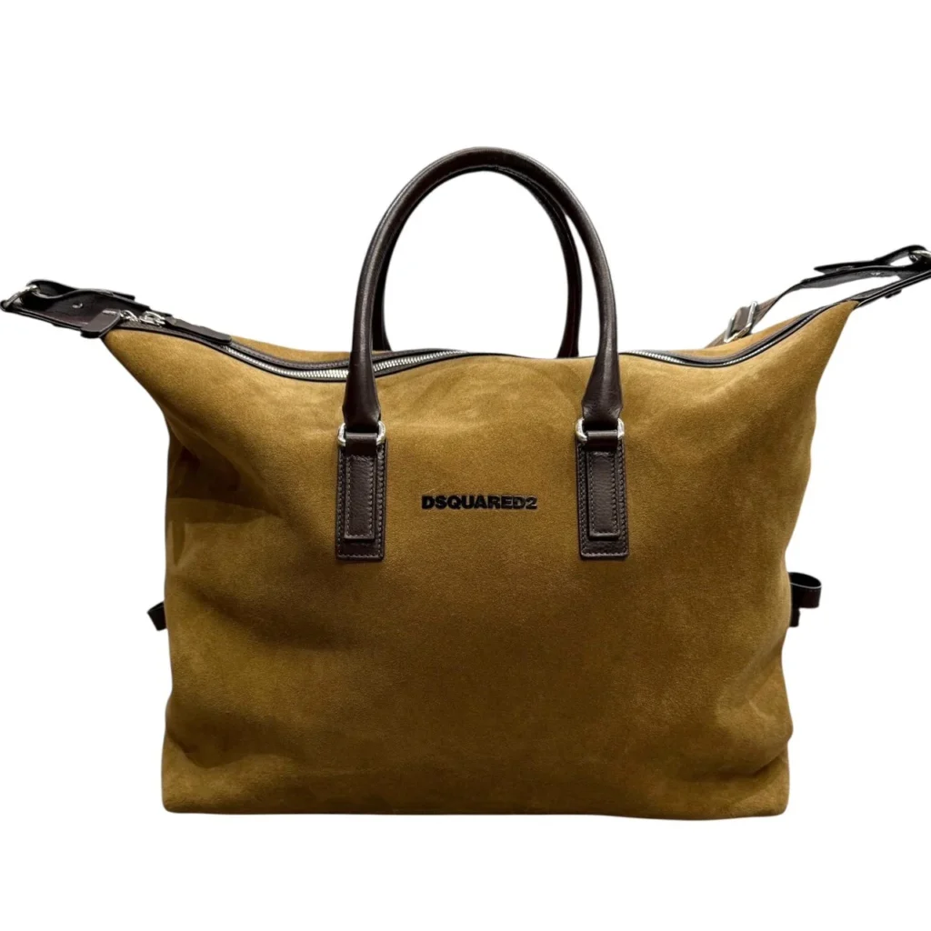 Dsquared2 ディースクエアード Bob Duffle Bag スウェードレザーボストンバッグ ダッフルバッグ ブラウン