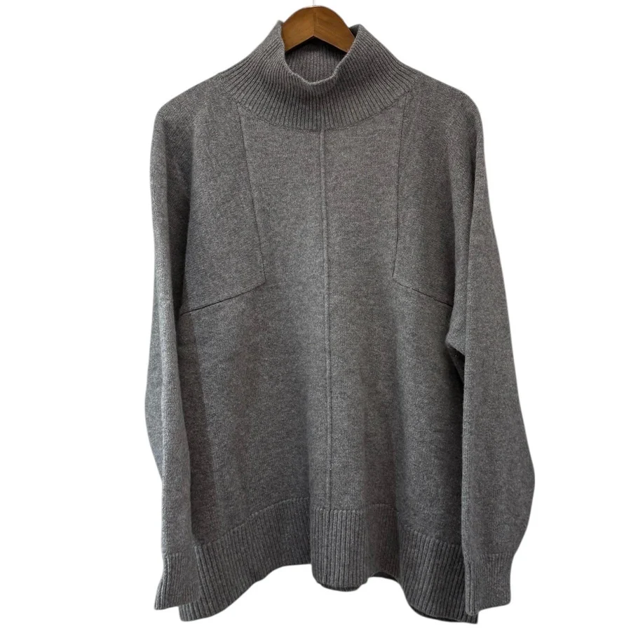 ENFOLD エンフォルド 22AW WIDE-BOX PULLOVER ワイドボックスニットセーター 300FA270-2680 38 グレー