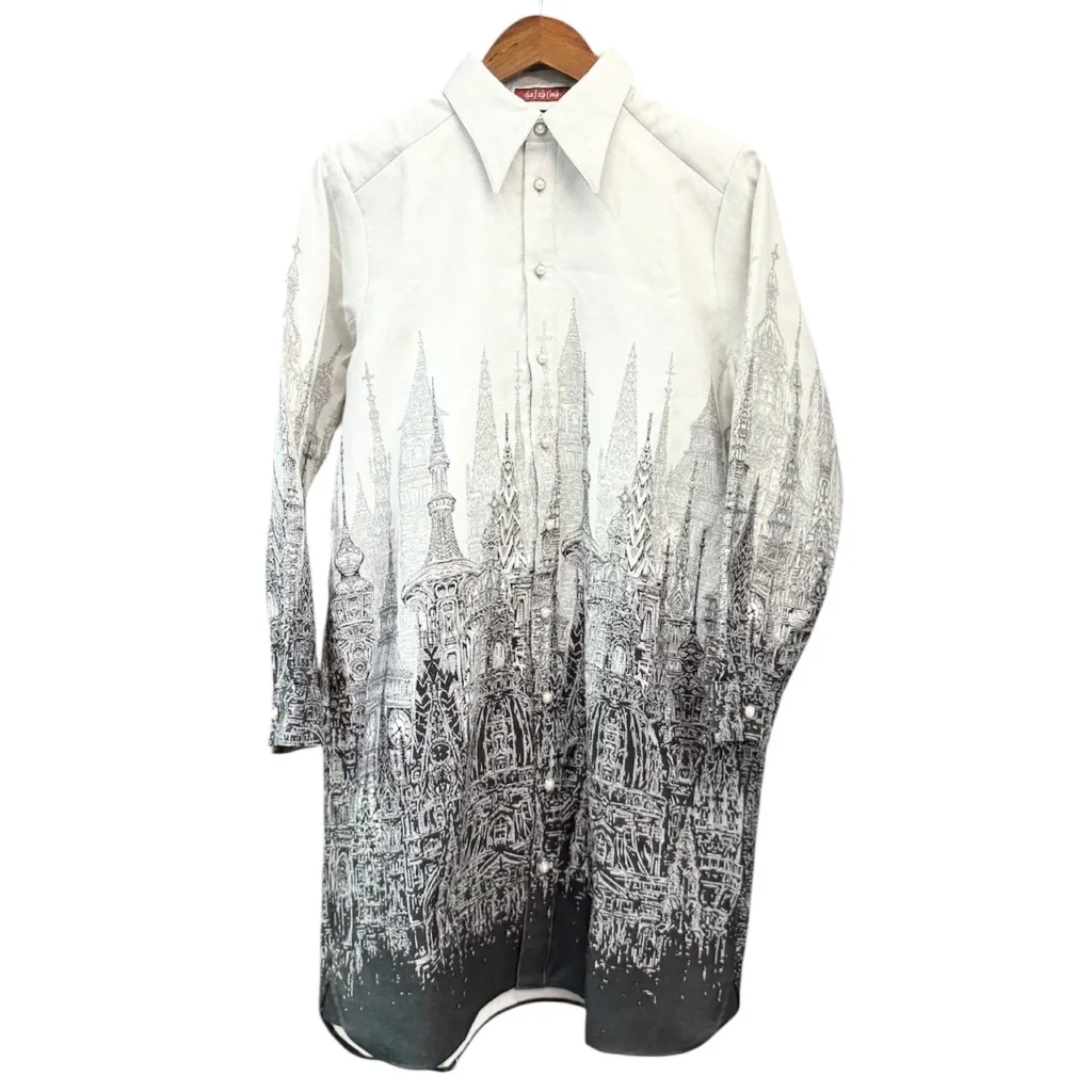 ha za ma ハザマ 24AW 最後の砦のシャツ S ホワイト×ブラック 買取実績