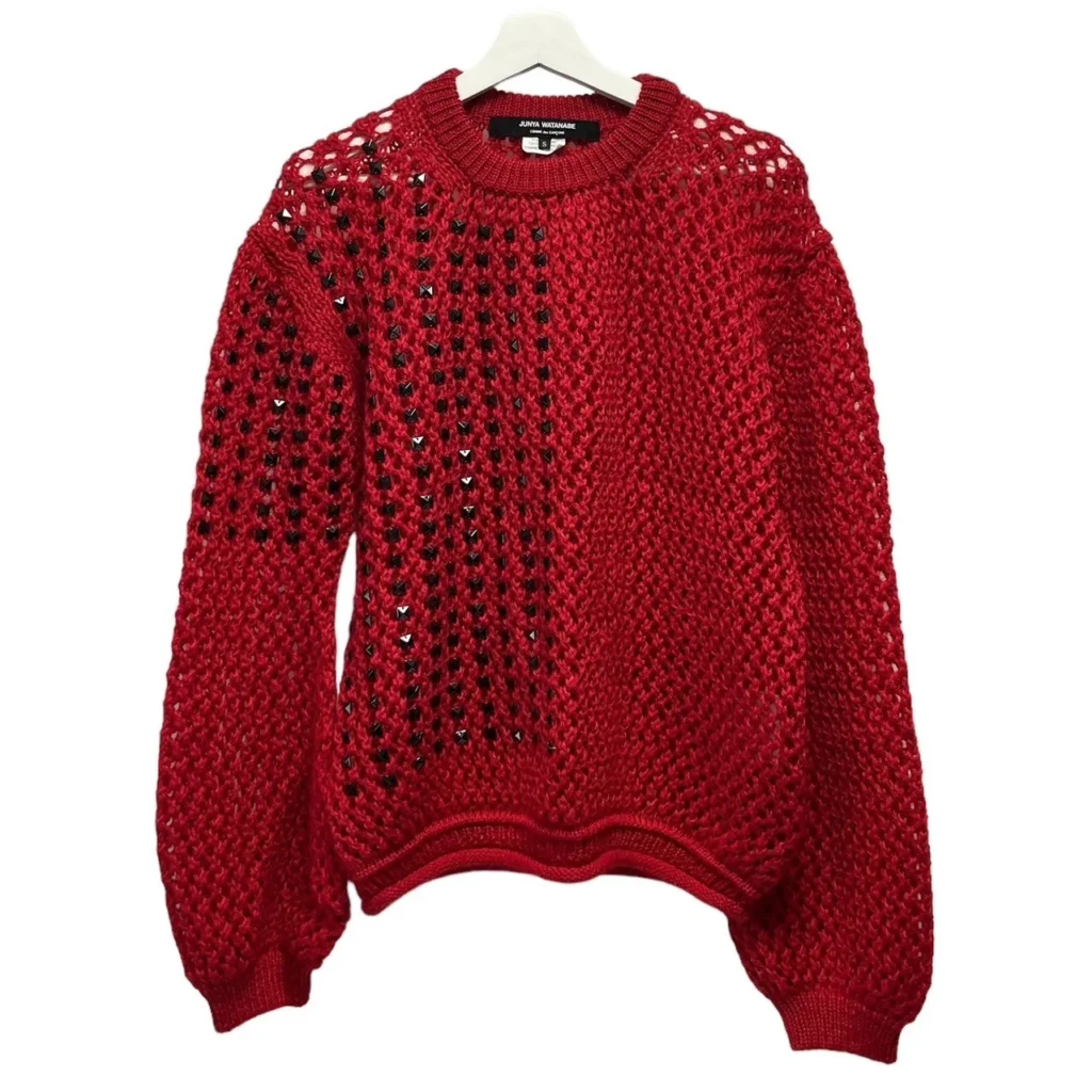 JUNYA WATANABE ジュンヤワタナベ 20AW スタッズデザインウールモヘヤニットセーター JF-N016 S レッド