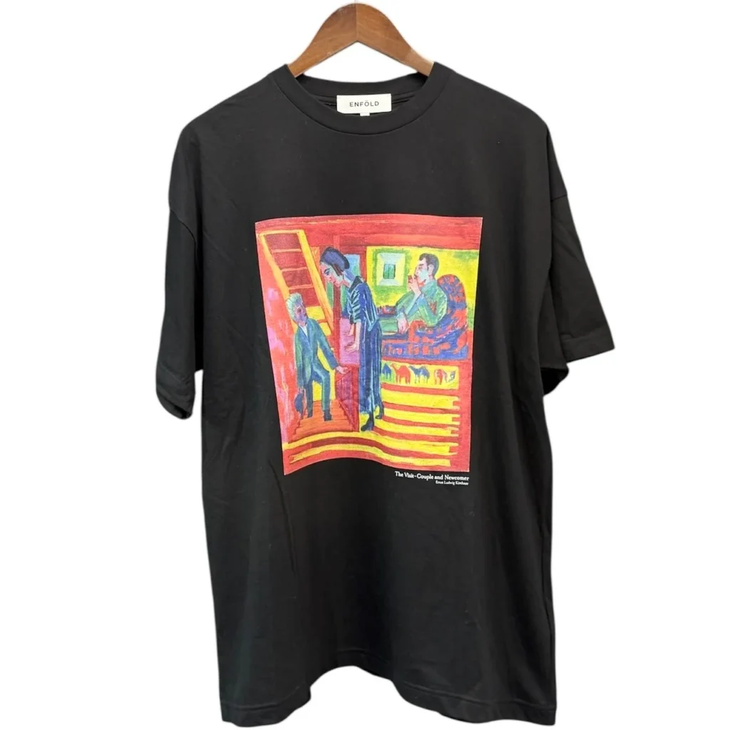 ENFOLD エンフォルド 22AW Ernst Ludwig Kirchner T-SHIRT アートTシャツ 300FA180-0190 38 ブラック