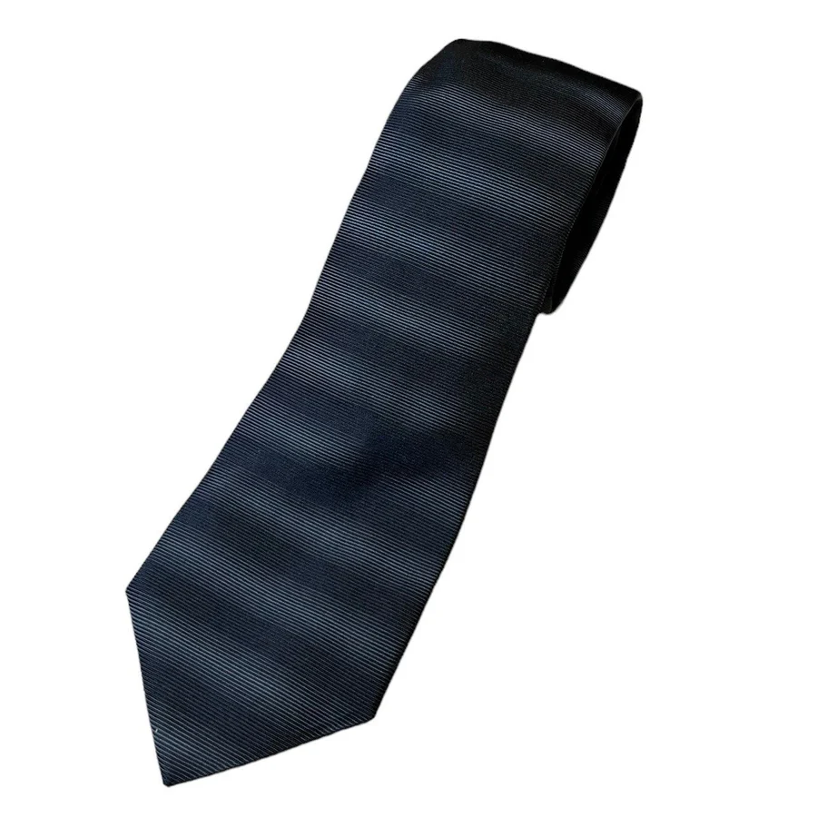 Dior HOMME ディオールオム シャドウボーダー柄シルクネクタイ ブラック