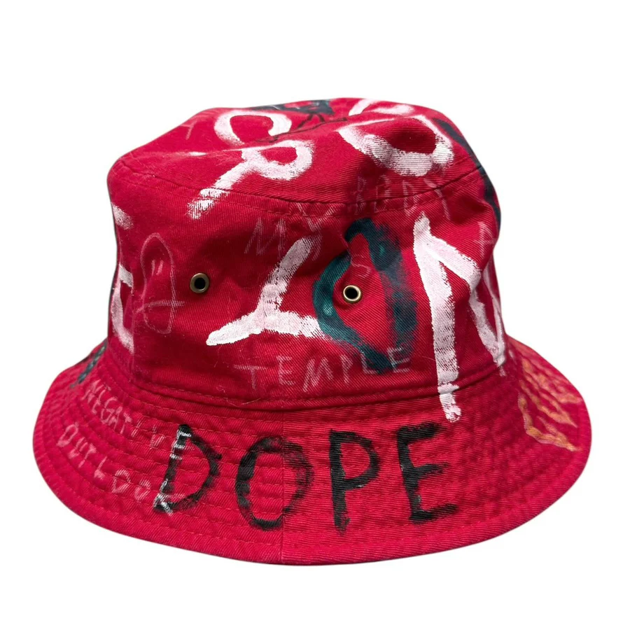 guernika ゲルニカ Hand Painted Hat ハンドペイントバケットハットレッド