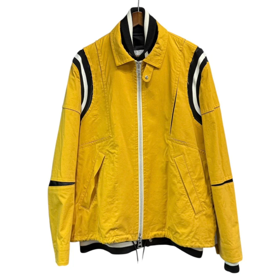 sacai サカイ 21AW Cotton Oxford Blouson レイヤードジャケット 21-02593M 2 イエロー