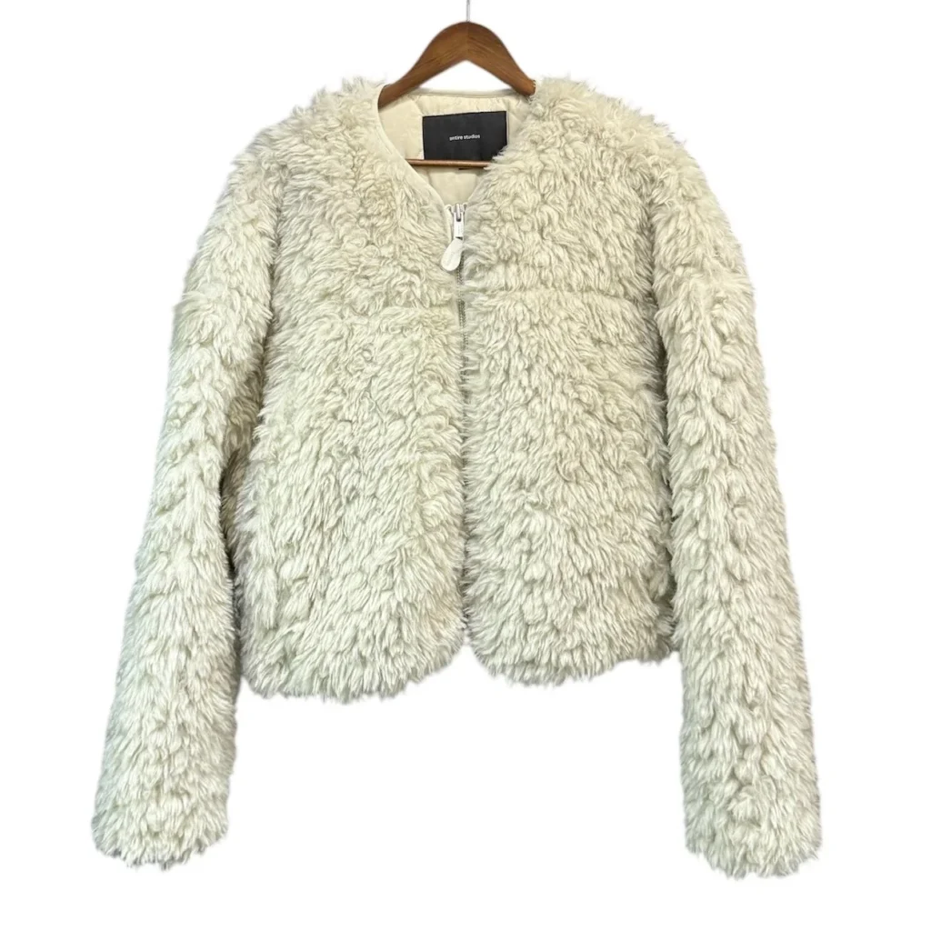 entire studios エンタイアスタジオ シャギーフェイクファーブルゾン ジャケット ES2416 L アイボリー