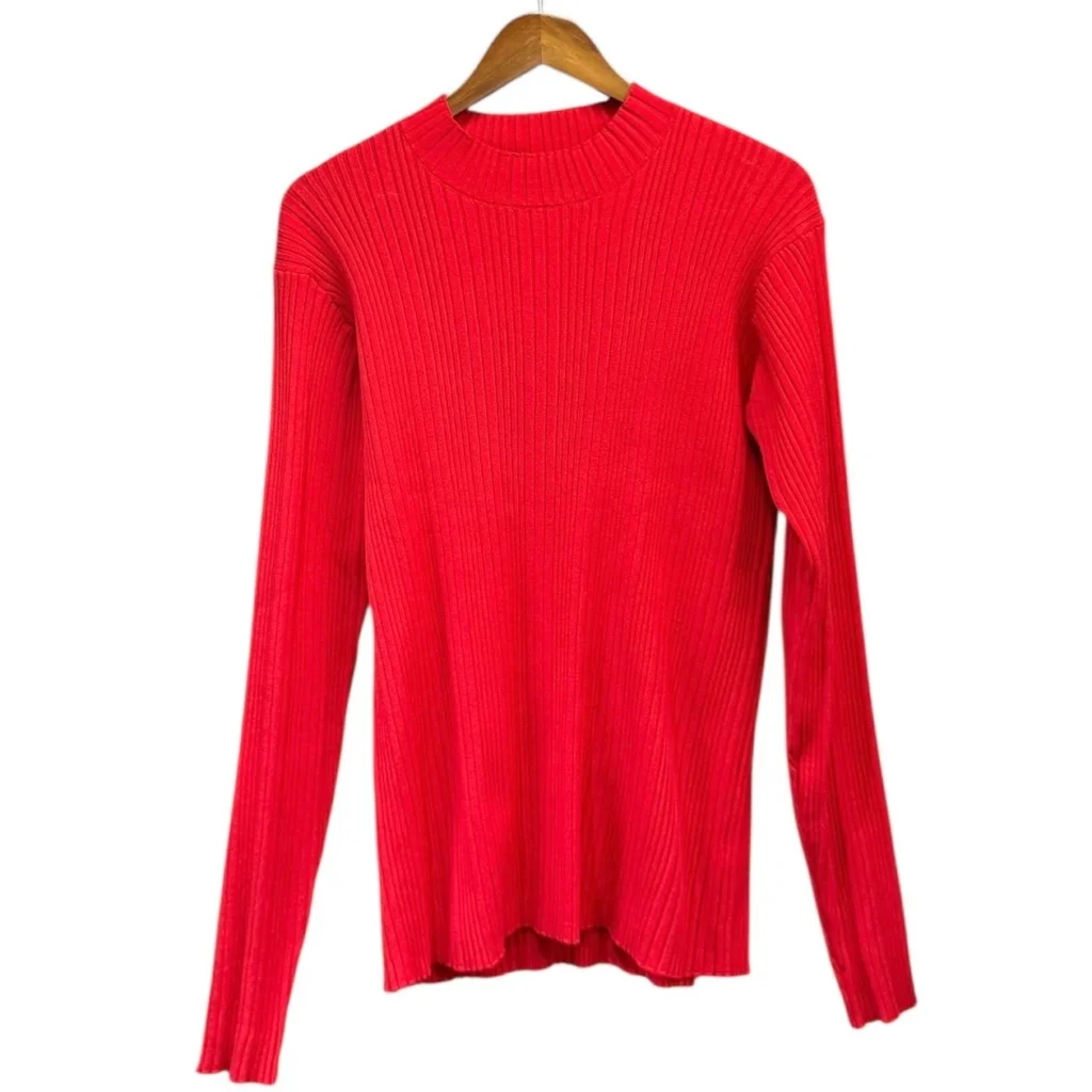 Vaporize ヴェイパライズ 22AW Random Rib Hi Neck M レッド リブ編みハイネックカットソー