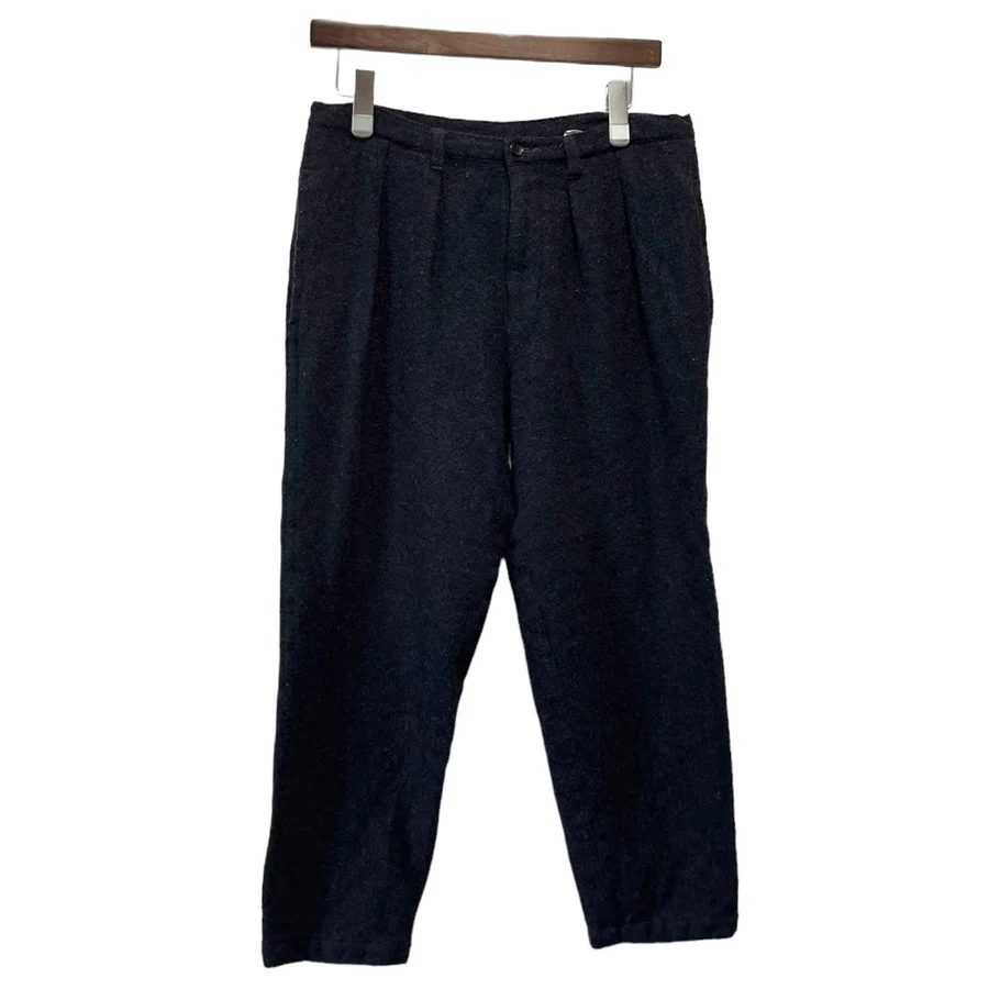 tricot COMME des GARCONS トリココムデギャソン 18AW ウール縮絨加工2タックテーパードパンツ M ネイビー TB-P008